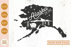 Vintage Alaska SVG cut file - Alaska state symbols svg Product Image 1