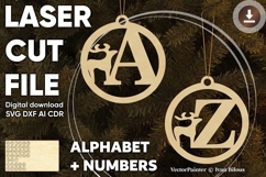 Christmas Letters Ornament - laser cut file, Cricut file Product Image 1
