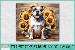 20oz American Bulldog Skinny Tumbler | Rustic Sunflowers Product Image 2