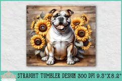 20oz American Bulldog Skinny Tumbler | Rustic Sunflowers Product Image 2