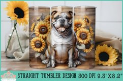 20oz American Bulldog Skinny Tumbler | Rustic Sunflowers Product Image 1