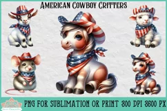 American Cowboy Critters | Patriotic Animal Clipart Product Image 1