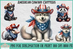 American Cowboy Critters | Patriotic Animal Clipart Product Image 1