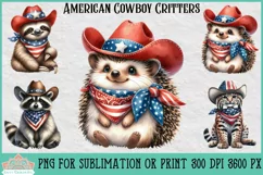 American Cowboy Critters | Patriotic Animal Clipart Product Image 1