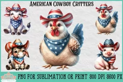 American Cowboy Critters | Patriotic Animal Clipart Product Image 1