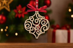 SVG Arabesque Christmas Ornament Laser Holiday Home Decor Product Image 2