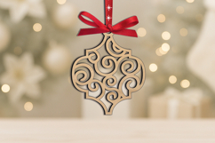 SVG Arabesque Christmas Ornament Laser Holiday Home Decor Product Image 3