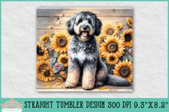 20oz Aussiedoodle Skinny Tumbler | Rustic Sunflowers Product Image 2