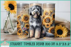 20oz Aussiedoodle Skinny Tumbler | Rustic Sunflowers Product Image 1