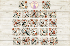 Clip Art or Clipart: Autumn Birds With Foliage Product Image 1