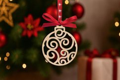 SVG Christmas Tree Ball Design Laser Ornament Holiday Decor Product Image 3