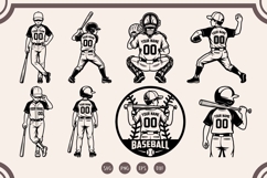 Baseball Player SVG Bundle, Custom Name Baseball Clipart Product Image 1