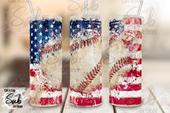 Baseball American Patriotic Flag Tumbler 4th of July Gift Product Image 2