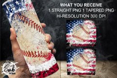 Patriotic Flag Baseball Tumbler Design 4th of July Gift Product Image 3