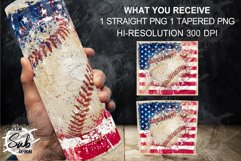 Baseball American Patriotic Flag Tumbler 4th of July Gift Product Image 3