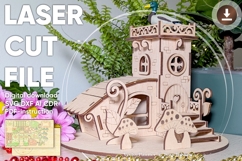 Mushrooms Fairy house - laser cut file, House miniaute SVG Product Image 1