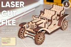 Old Vintage Car - laser cut file, Glowforge pattern Product Image 1