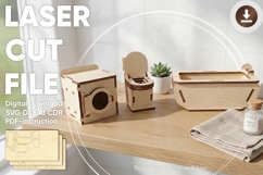 Bath dollhouse furniture - laser cut file Product Image 1