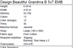 Grandma B - Beautiful Grandma - Machine Embroidery Design Product Image 2