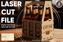 Beer basket - laser cut file, Glowforge pattern, CNC plan Product Image 1
