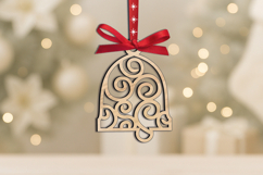 SVG Christmas Bell Ornament Holiday Laser Gift House Decor Product Image 3