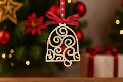 SVG Christmas Bell Ornament Holiday Laser Gift House Decor Product Image 1