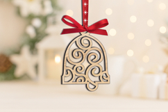 SVG Christmas Bell Ornament Holiday Laser Gift House Decor Product Image 2