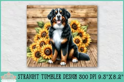 20oz Bernese Mountain Dog Skinny Tumbler | Rustic Sunflowers Product Image 2
