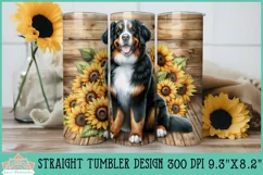 20oz Bernese Mountain Dog Skinny Tumbler | Rustic Sunflowers Product Image 1