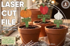 Garden stakes SVG set- laser cut files, Glowforge pattern Product Image 1