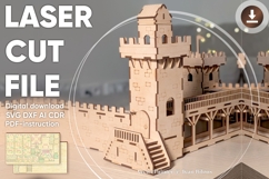 Big Tower of the Castle - laser cut file, Glowforge pattern Product Image 1