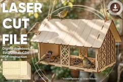 Bird feeder - laser cut file Glowforge pattern Birdhouse SVG Product Image 1
