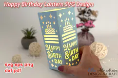 Happy Birthday Paper Lantern Svg| 3D Papercut Centerpiece Product Image 1