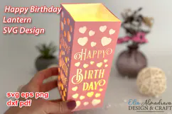 Birthday Lantern Paper 3D| Svg Papercut Centerpiece Lightbox Product Image 1