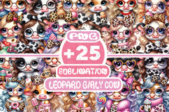 Leopard Print Girly Cow Sublimation PNG | Cute Farm Cow PNG Product Image 1
