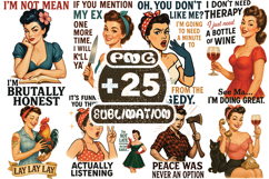 Retro Sassy Women Quotes Sublimation Bundle Product Image 1