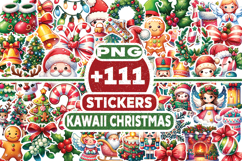 Kawaii Christmas Stickers Bundle | Cute Holiday Sticker Pack Product Image 1