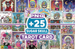 Sugar Skull Tarot Card Bundle | Día de los Muertos Tarot PNG Product Image 1