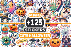Cute Halloween Stickers Bundle | Kawaii Spooky Sticker Pack Product Image 1