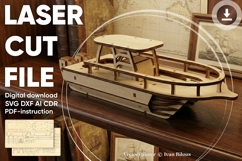 Boat Ship - 3d laser project, SVG DXF files for laser Product Image 1
