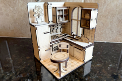 Book Nook Kitchen Laser Cut File, DIY Diorama SVG Project Product Image 10