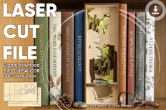 Book nook Nature - laser cut file, SVG DXF AI CDR pattern Product Image 1
