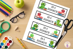 Bookmark, Printable Bookworm Bookmark Set for Students Product Image 1