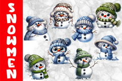 Funny Melting Snowmen Clipart Bundle, Christmas Clipart Product Image 3