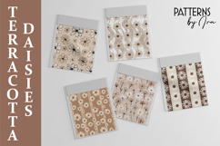 Terracotta Daisy Seamless Patterns, Boho Floral Neutral PNG Product Image 3