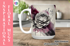 Inspirational Floral Mug Wraps, Artistic 15oz Mug Design Product Image 4