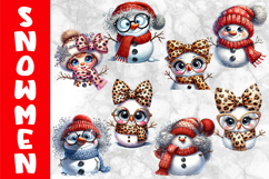 Funny Melting Snowmen Clipart Bundle, Christmas Clipart Product Image 4