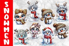 Funny Melting Snowmen Clipart Bundle, Christmas Clipart Product Image 5