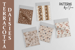 Terracotta Daisy Seamless Patterns, Boho Floral Neutral PNG Product Image 4