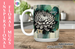 Inspirational Floral Mug Wraps, Artistic 15oz Mug Design Product Image 5